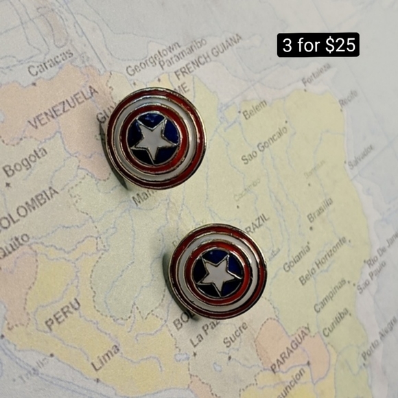 Jewelry - Captain America stud earrings
